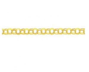 14K Gold Triple Link Charm Bracelet Jewelry 8